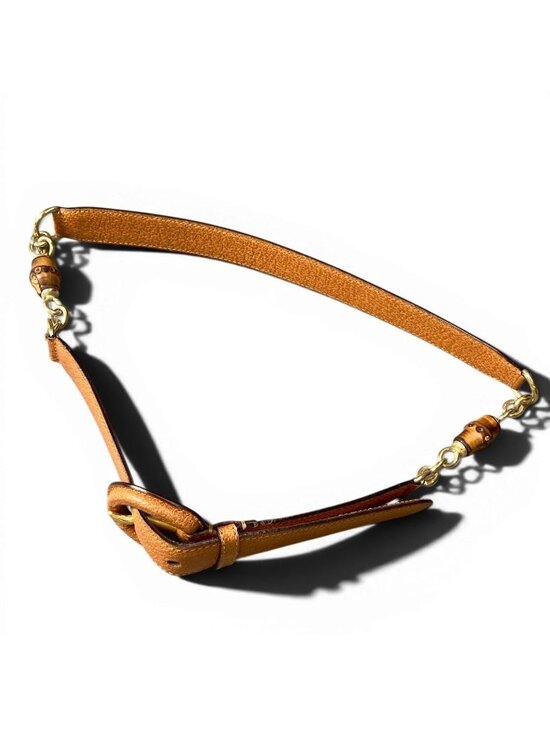 Gucci Bamboo Leather Belt 75 30 Camel Gold